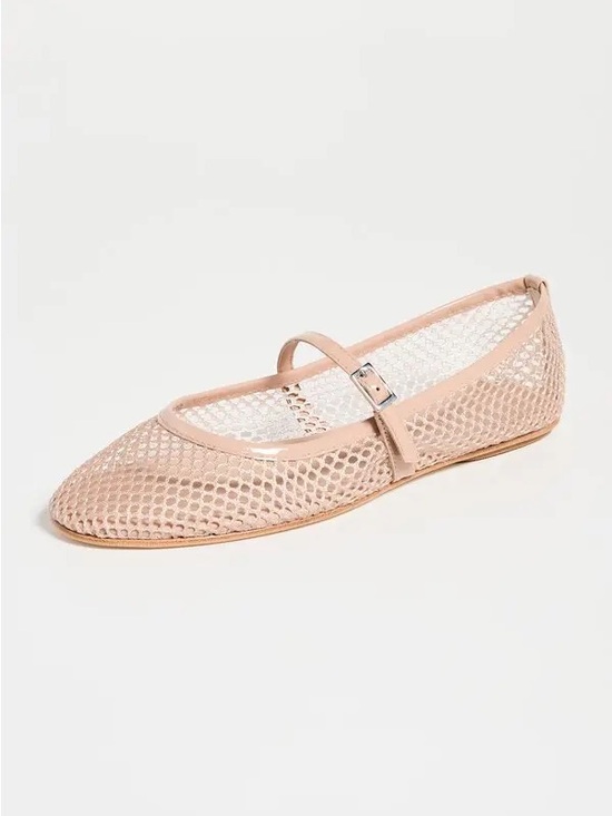 Black Suede Studio Shoes - Breathable Mika Mary Jane Flat in Nude